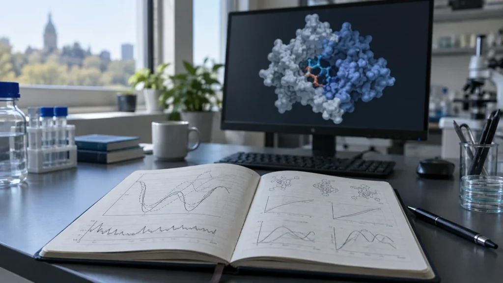 Graphiques de simulation moléculaire dans un carnet de recherche