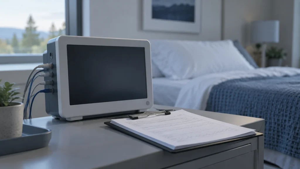 Moniteur de laboratoire et protocole de recherche sur une table
